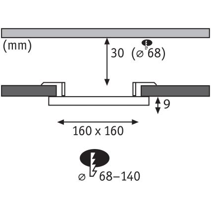 Paulmann 79948 - LED/12W IP44 Zatemnljivo vgradno kopalniško svetilo VARIFIT 230V