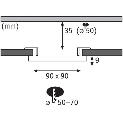 Paulmann 79953 - LED/6W IP44 zatemnljivo kopalniško vgradno stropno svetilo VARIFIT 230V
