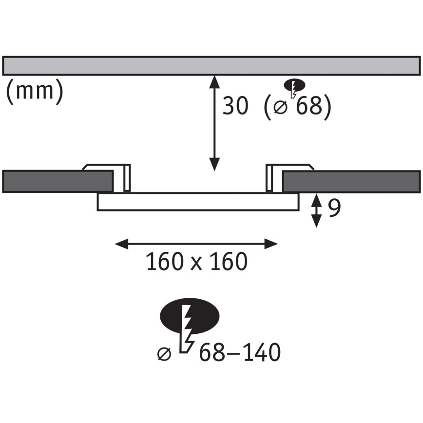 Paulmann 79954 - LED/12W IP44 Kopalniška vgradna stropna svetilka VARIFIT 230V s funkcijo zatemnitve