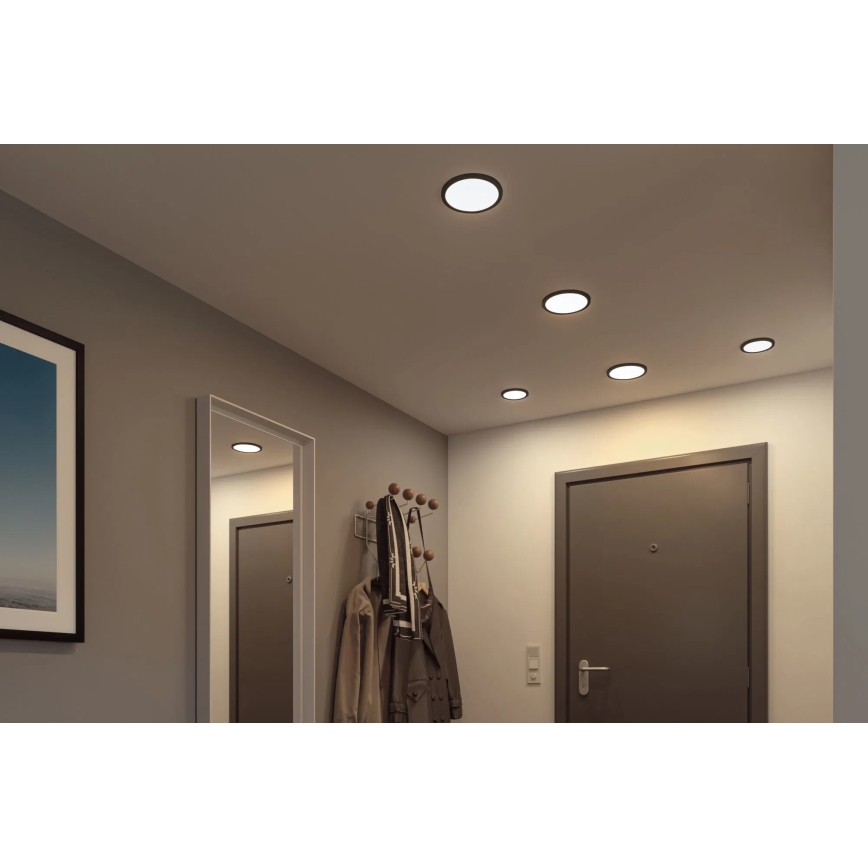Paulmann 79965 - LED/13W IP44 Zatemnjivo kopalniško vgradno stropno svetilo AREO 230 V, premer 17,5 cm, črna