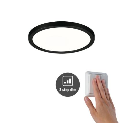Paulmann 79965 - LED/13W IP44 Zatemnjivo kopalniško vgradno stropno svetilo AREO 230 V, premer 17,5 cm, črna