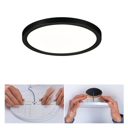 Paulmann 79965 - LED/13W IP44 Zatemnjivo kopalniško vgradno stropno svetilo AREO 230 V, premer 17,5 cm, črna