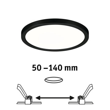 Paulmann 79965 - LED/13W IP44 Zatemnjivo kopalniško vgradno stropno svetilo AREO 230 V, premer 17,5 cm, črna