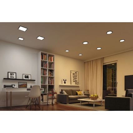 Paulmann 79967 - LED/16W IP44 zatemnljivo vgradno kopalniško stropno svetilo AREO 230V 23x23 cm črno