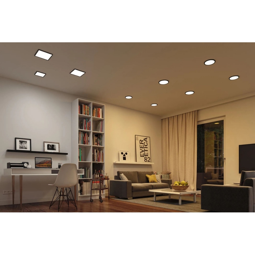 Paulmann 79967 - LED/16W IP44 zatemnljivo vgradno kopalniško stropno svetilo AREO 230V 23x23 cm črno