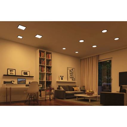 Paulmann 79967 - LED/16W IP44 zatemnljivo vgradno kopalniško stropno svetilo AREO 230V 23x23 cm črno