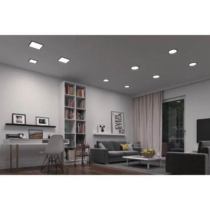 Paulmann 79967 - LED/16W IP44 zatemnljivo vgradno kopalniško stropno svetilo AREO 230V 23x23 cm črno