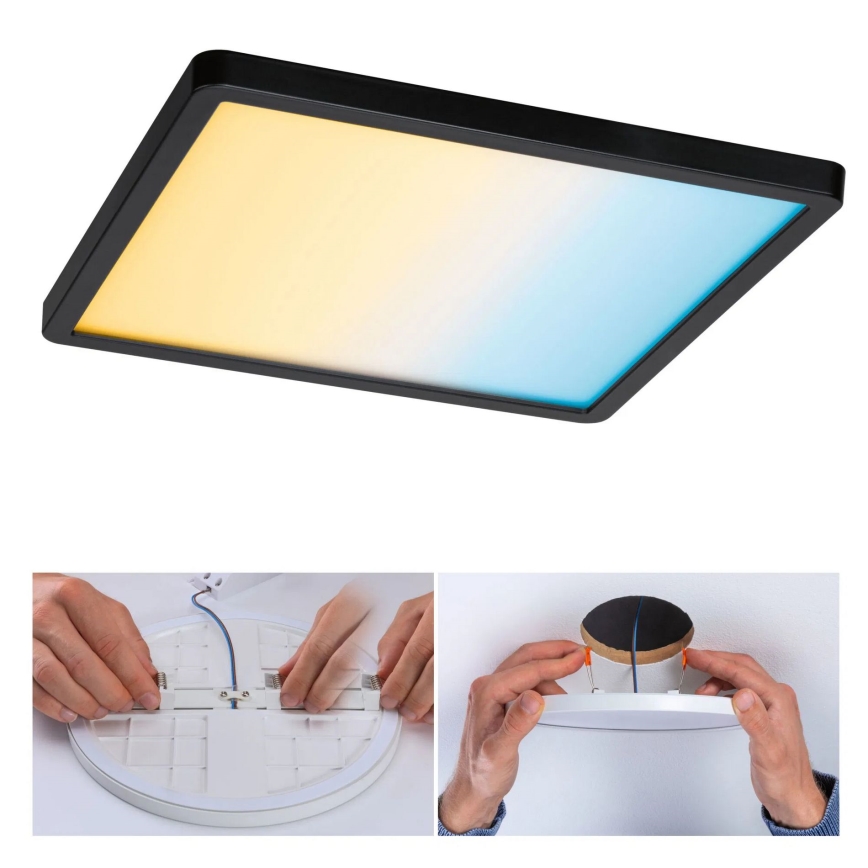Paulmann 79967 - LED/16W IP44 zatemnljivo vgradno kopalniško stropno svetilo AREO 230V 23x23 cm črno