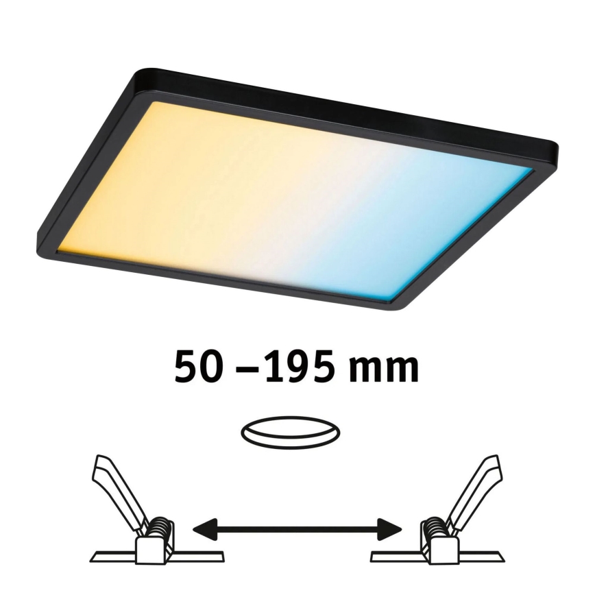 Paulmann 79967 - LED/16W IP44 zatemnljivo vgradno kopalniško stropno svetilo AREO 230V 23x23 cm črno