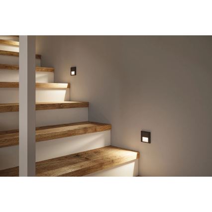 Paulmann 80001 - LED/1W Stopniščna svetilka TSARO 230V Follow/črna