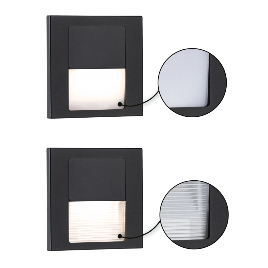 Paulmann 80001 - LED/1W Stopniščna svetilka TSARO 230V Follow/črna