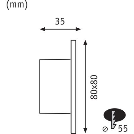 Paulmann 80001 - LED/1W Stopniščna svetilka TSARO 230V Follow/črna