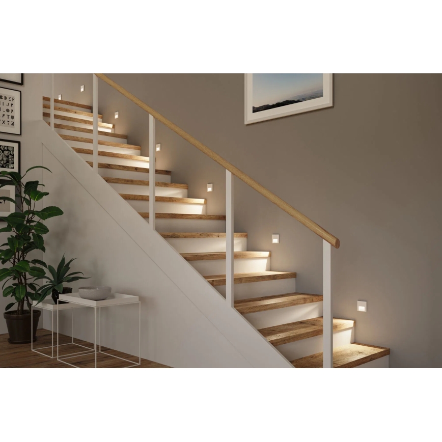 Paulmann 80002 - LED/1W Stopniščna svetilka s senzorjem TSARO 230V Lead/bela