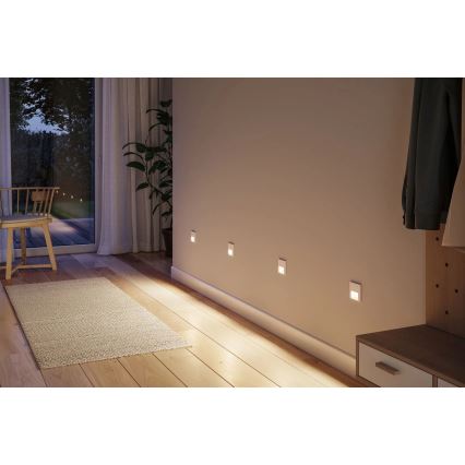 Paulmann 80002 - LED/1W Stopniščna svetilka s senzorjem TSARO 230V Lead/bela