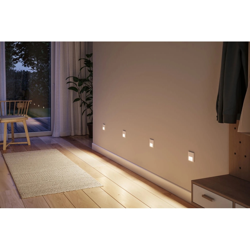 Paulmann 80002 - LED/1W Stopniščna svetilka s senzorjem TSARO 230V Lead/bela