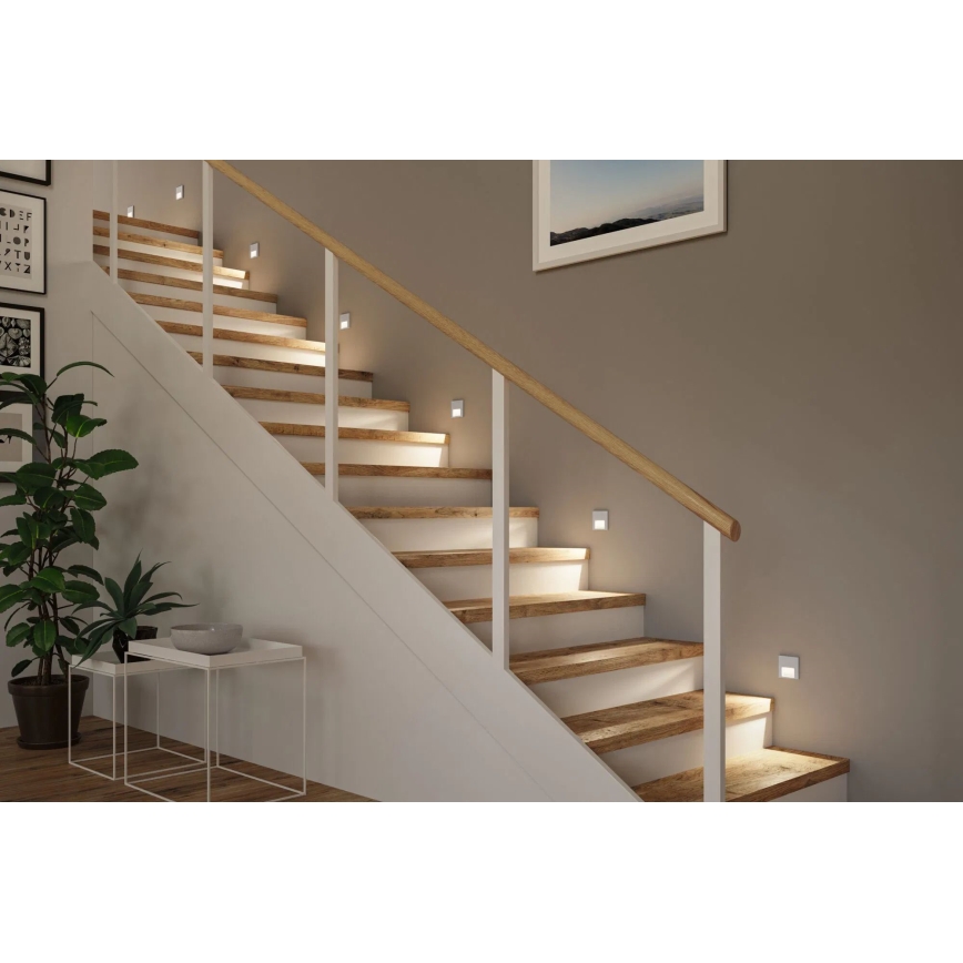 Paulmann 80003 - LED/1W Stopniščna svetilka s senzorjem TSARO 230V Lead/mat krom