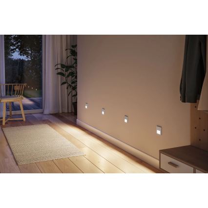 Paulmann 80003 - LED/1W Stopniščna svetilka s senzorjem TSARO 230V Lead/mat krom