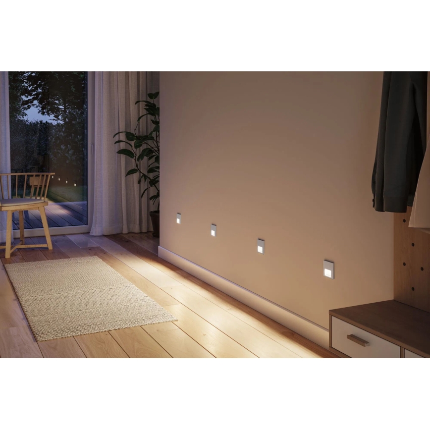 Paulmann 80003 - LED/1W Stopniščna svetilka s senzorjem TSARO 230V Lead/mat krom