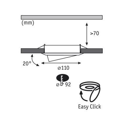 Paulmann 92027 - KOMPLET 3x LED Vgradna svetilka QUALITY LINE 3xGU10-LED/3,5W