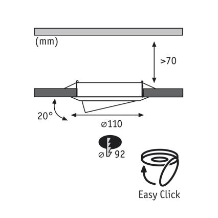 Paulmann 92028 - KOMPLET 3xLED-GU10/6,5W Vgradna svetilka QUALITY LINE 230V