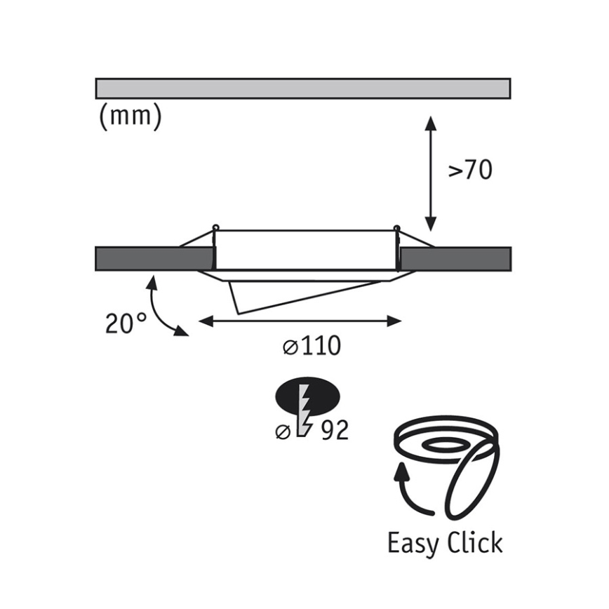 Paulmann 92028 - KOMPLET 3x LED Vgradna svetilka QUALITY LINE 3xGU10-LED/6,5W