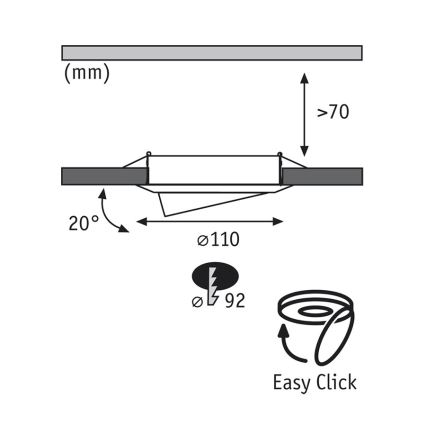 Paulmann 92029 - KOMPLET 3xLED-GU10/6,5W Vgradna svetilka QUALITY 230V