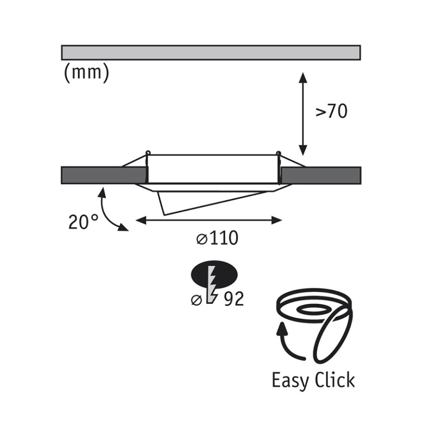 Paulmann 92029 - KOMPLET 3x LED Vgradna svetilka QUALITY LINE 3xGU10-LED/6,5W