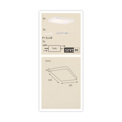 Paulmann 92032 - LED/6,7W Podelementna svetilka VANE 230V IP44