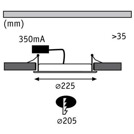 Paulmann 92034 - LED/14W Vgradna svetilka 230V
