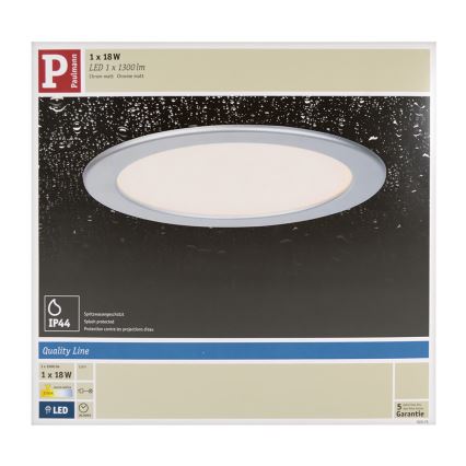 Paulmann 92075 - LED/18W Kopalniška vgradna svetilka QUALITY LINE 230V IP44