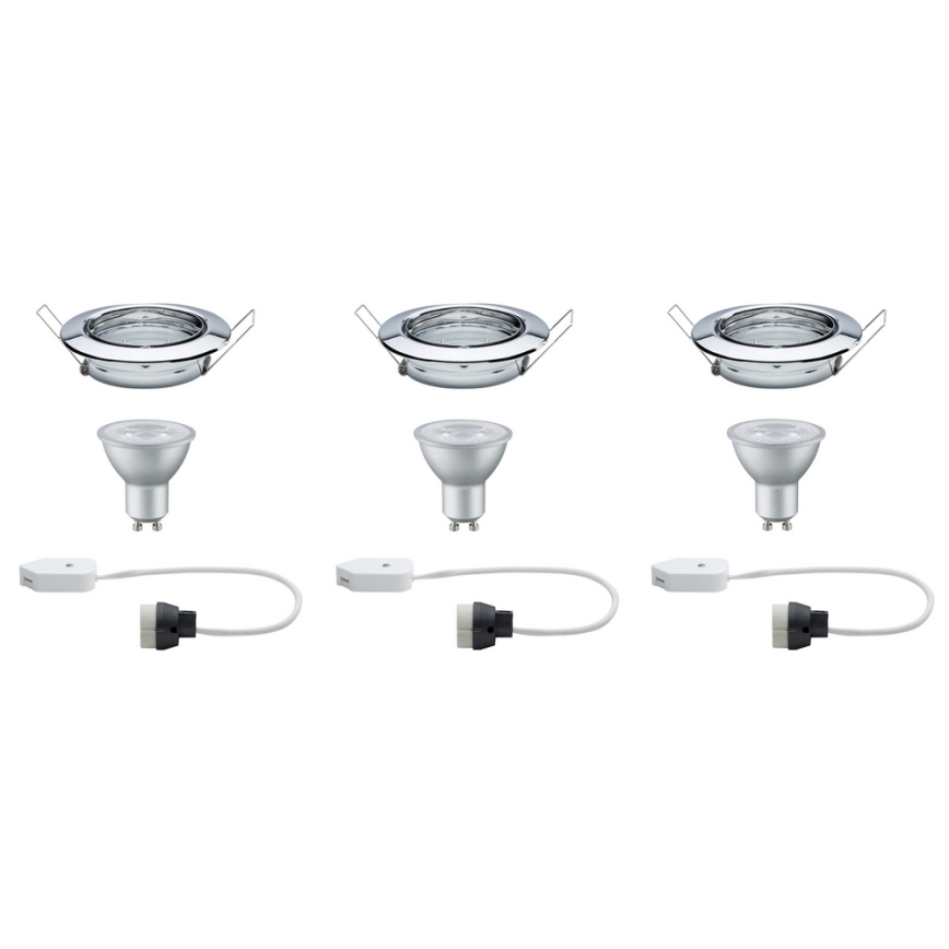 Paulmann 92101 - KOMPLET 3x LED Vgradna svetilka 3xGU10/6,5W/230V