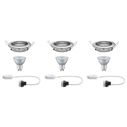 Paulmann 92102 - KOMPLET 3xLED-GU10/6,5W Vgradna svetilka 230V