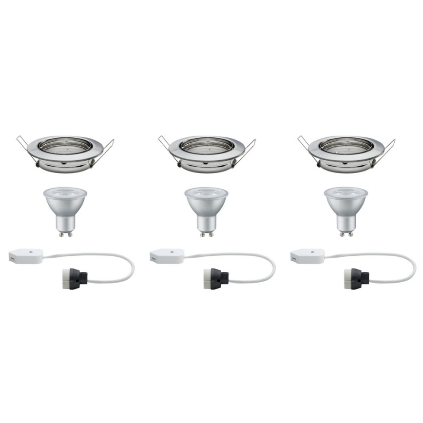 Paulmann 92102 - KOMPLET 3xLED-GU10/6,5W Vgradna svetilka 230V