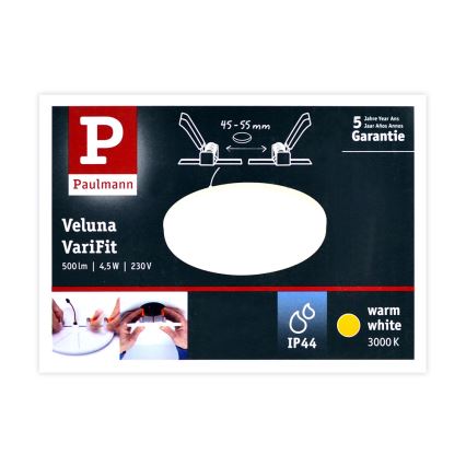 Paulmann 92387 - LED/4,5W IP44 Kopalniška vgradna svetilka VARIFIT 230V