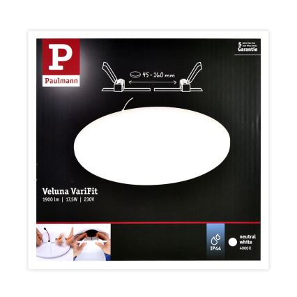 Paulmann 92392 - LED/17,5W IP44 Kopalniška vgradna svetilka VARIFIT 230V