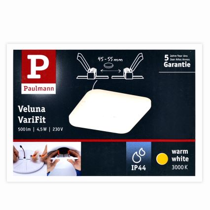 Paulmann 92393 - LED/4,5W IP44 Kopalniška vgradna svetilka VARIFIT 230V