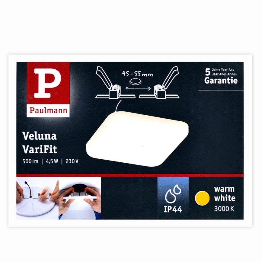 Paulmann 92393 - LED/4,5W IP44 Kopalniška vgradna svetilka VARIFIT 230V