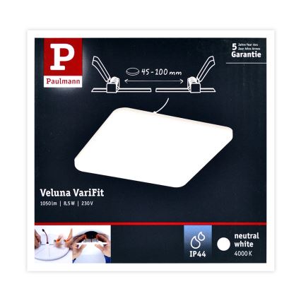 Paulmann 92397 - LED/8,5W IP44 Kopalniška vgradna svetilka VARIFIT 230V