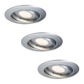 Paulmann 92516 - SET 3xLED-GU10/3,5W Kopalniška vgradna svetilka PREMIUM LINE 230V
