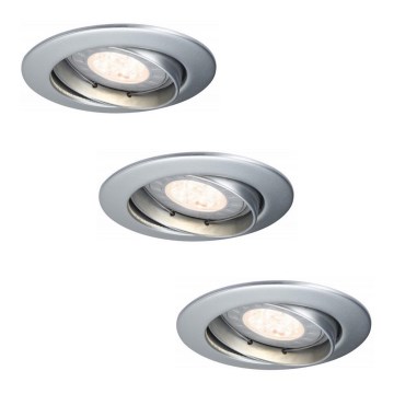 Paulmann 92516 - SET 3xLED-GU10/3,5W Kopalniška vgradna svetilka PREMIUM LINE 230V