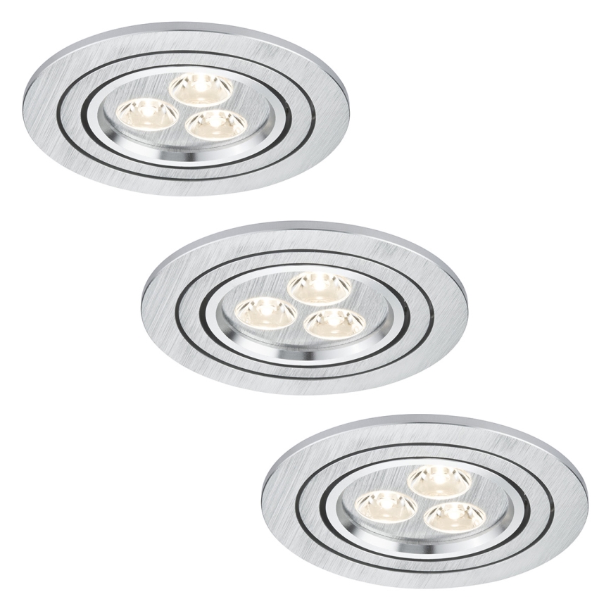 Paulmann 92530 - KOMPLET 3x LED Vgradna svetilka PREMIUM LINE 3xLED/3W/230V