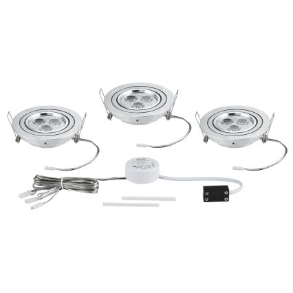 Paulmann 92530 - KOMPLET 3x LED Vgradna svetilka PREMIUM LINE 3xLED/3W/230V