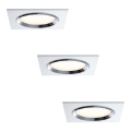 Paulmann 92695 - KOMPLET 3x LED Zatemnitvena vgradna svetilka DICE 3xLED/8W/230V