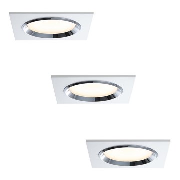 Paulmann 92695 - KOMPLET 3x LED Zatemnitvena vgradna svetilka DICE 3xLED/8W/230V