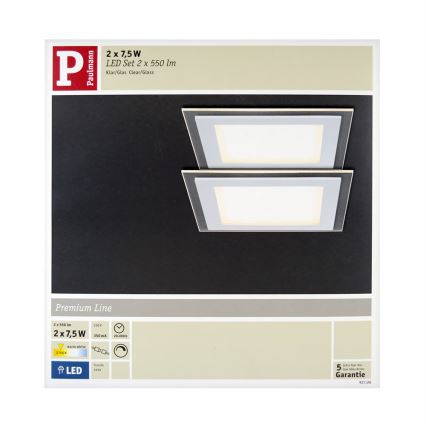 Paulmann 92706 - KOMPLET 2xLED Vgradna svetilka DECODICE 2xLED/7,5W/230V