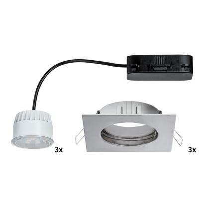 Paulmann 92762 - KOMPLET 3xLED/6,8W IP44 Kopalniška vgradna svetilka PREMIUM 230V