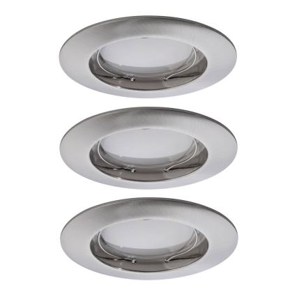 Paulmann 92827 - SET 3xLED/7W IP44 Zatemnitvena kopalniška vgradna svetilka COIN 230V