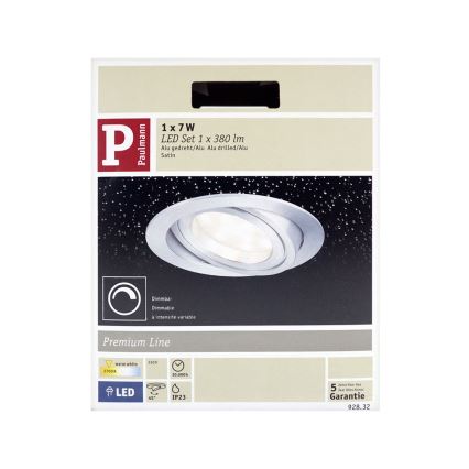 Paulmann 92832 - LED/7W Zatemnitvena kopalniška vgradna svetilka COIN 230V