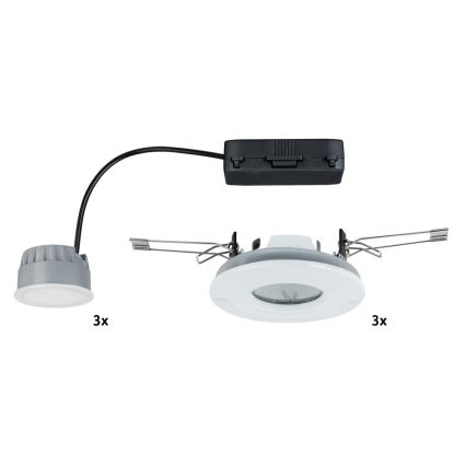 Paulmann 92847 - KOMPLET 3xLED/7W IP65 Zatemnitvena kopalniška vgradna svetilka COIN 230V