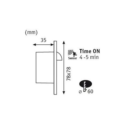 Paulmann 92923 - LED/1,1W Stopniščna svetilka s senzorjem WAND 230V 2700K